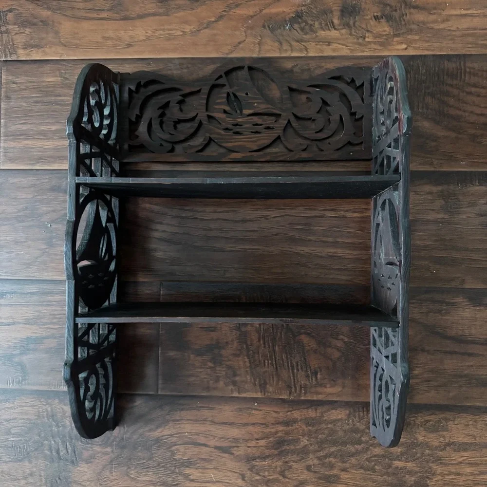 RARE VTG Tramp Handmade Art Nautical Wood Shelf Wall Hanging Sailboat Fretwork